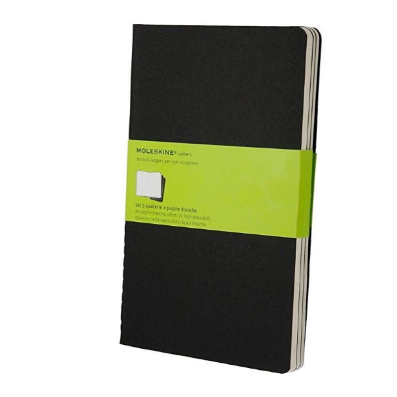 Set de 3 libretas cahier negras l (13x21cm) lisas moleskine qp318