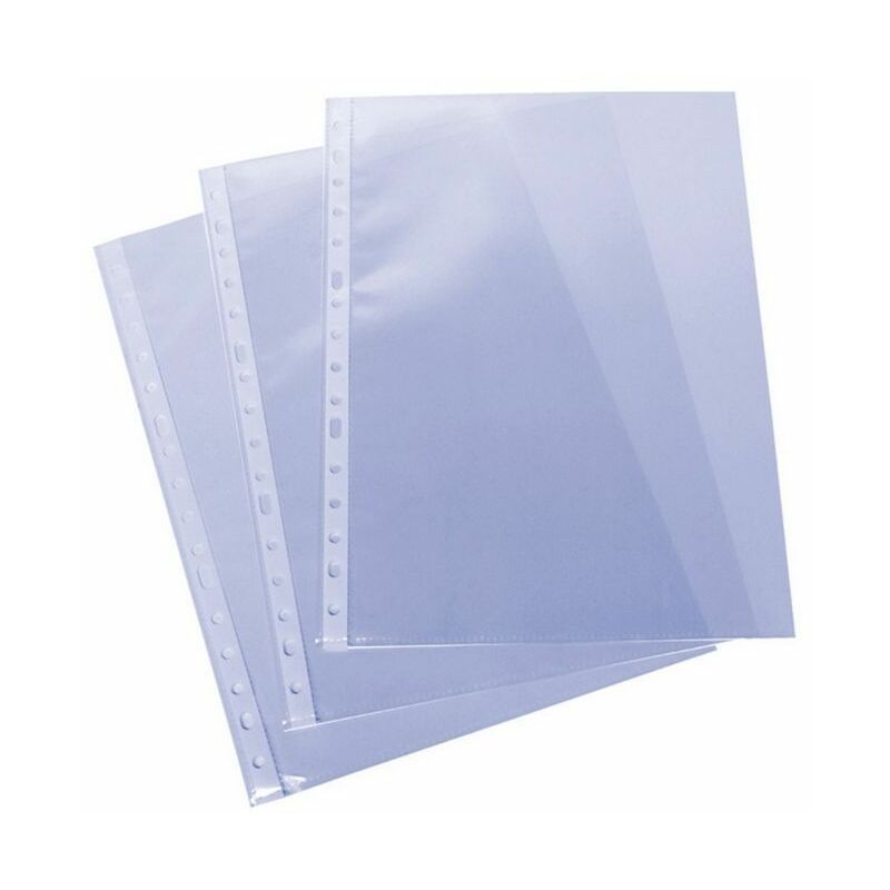 Grafoplas fundas multitaladro 16 pp transparentes 80 micras galga extra liso folio paquete -100u-