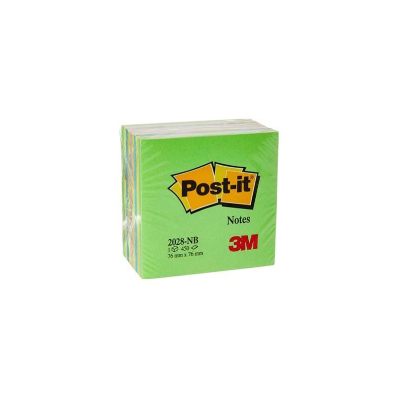 3M Post-it 2028-NB Cube Note, tonos verdes arcoíris, 450 hojas, 76 x 76 mm