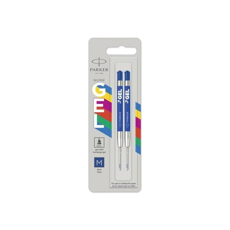 Parker recambio jotter punta media gel azul blister -2u-