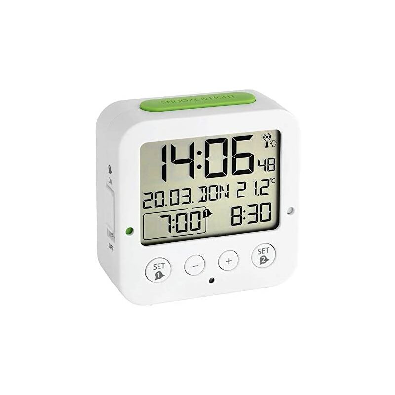 TFA Reloj Despertador Digital Blanco