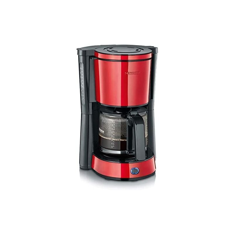 Severin KA 4817 Cafetera de Goteo TYPE, 1000 W, hasta 10 Tazas, Filtro 1 x 4, 1.25 litros, Negro/Rojo