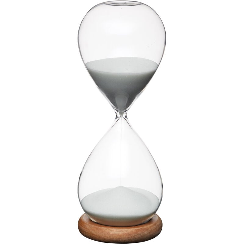 Natural Elements Reloj de Arena con Base de Madera de Acacia, Temporizador, 30  minutos, 8 cm
