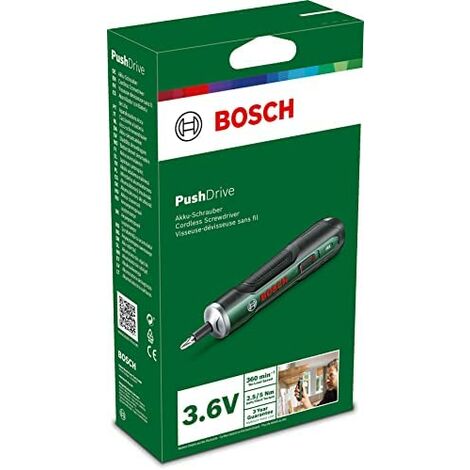 Cacciavite A Batteria Bosch PushDrive - 3,6V, 1,5Ah, 5Nm, Con 10 Punte E Cavo USB, Compatto - Foto 3