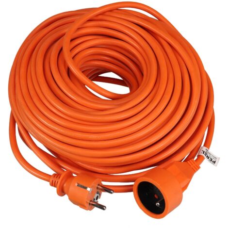 Perel Cable de extensión, H05VV-F 3G1.5, 40 m, 16 A/230 V, 3500 W, Tipo E/F, para Uso Interior, PVC, Naranja