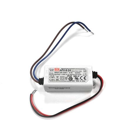 Mean Well APV-8-24 - Fuente de alimentación conmutada de salida única APV-8 (8,16 W, 24 V, 0,34 A)