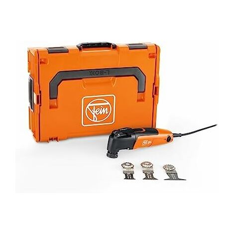 FEIN Multimaster MM 300 Plus Start, MultiTool con juego de accesorios para madera, metal, cartón yeso y plástico, motor FEIN de 250 W,Portaherramienta StarlockPlus,cambio de herramienta rápido QuickIN