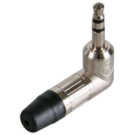 Conector JACK 3,5mm Macho Stereo ACODADO 90 Grados Carcasa Y Contactos De NÃquel