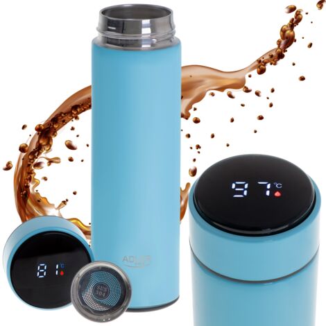 TAZA TÉRMICA TERMOS 473ml LED CON TEMPERATURA PARA CAFÉ Y TÉ PARA EL COCHE ADLER AD4506BL (1/5)