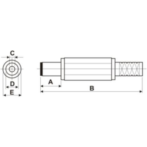 Conector alimentación con pasacables de 2.1 mm  Electro Dh 15.145/2.1 8430552023837