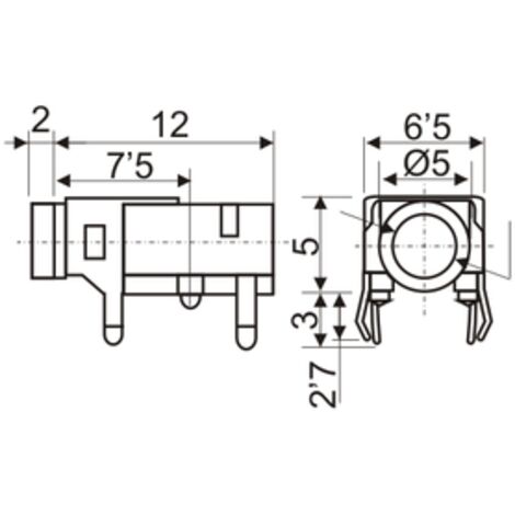 Conector Base JACK 3,5mm Hembra Stereo Cto. Impreso (1/4)