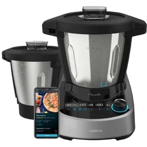 Cecotec Robot de Cocina Multifunción Mambo 11090 Habana. 1600 W, 37 Funciones, APP, Báscula, Jarra Antiadherente Habana y Jarra de 3,3 Litros de Acero Inox, Recetario y Accesorios (1/5)