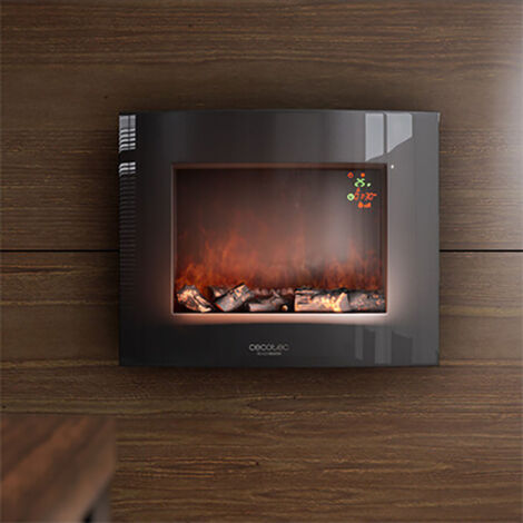 Cecotec Ready Warm 2600 Curved Flames Interior Chimenea empotrada Eléctrico Negro