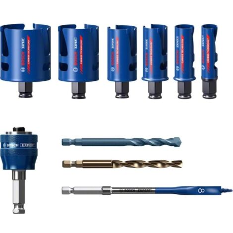 Set de sierra de corona EXPERT Construction Material de 20/25/32/38/51/64 mm, 10 unidades