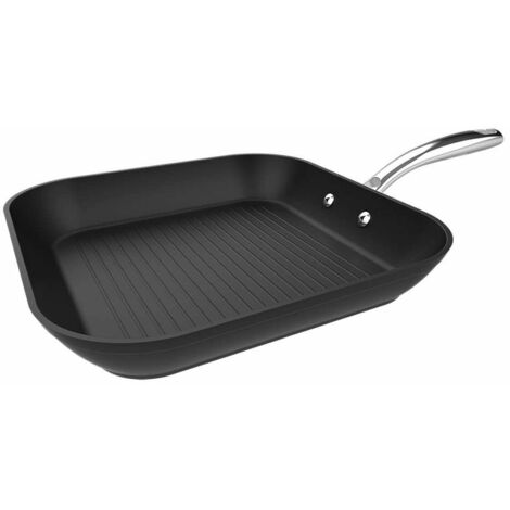 Grill 28 cm de aluminio forjado, con 3.5 mm de base para inducción y revestimiento antiadherente de máxima duración, Eterna™ 100 % libre de PFOA. Mango remachado de acero inoxidable. (1/5)