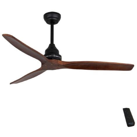 Ventilador de techo de 65 W y 52” con mando a distancia, temporizador, modo winter-summer, 3 velocidades y 3 aspas.