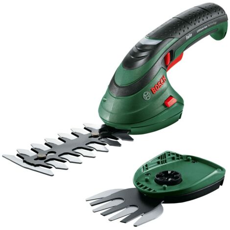Bosch Home and Garden 0600833108 Set de Tijeras Cortacésped a Batería Isio, 3.6 V, Longitud de Cuchilla 12 cm, Distancia entre Cuchillas 8 mm, en Bolsa Blanda, Classic Green