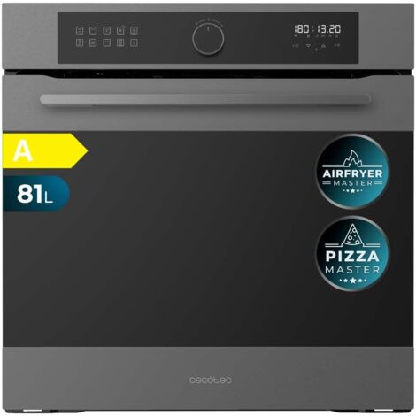 Cecotec Horno Integrable Multifunción 60cm Bolero Hexa AF316000 Matt A 3400W, 81L Capacidad, 11 Funciones con Airfryer Master, Pizza Master, Steam Asisst, Steam EasyClean, 3D Cooking, Defrost (1/2)