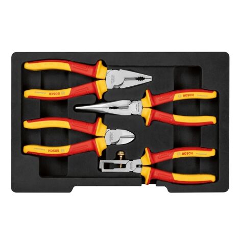Bosch Professional Clé Plate VDE 13 Mm - Isolée 1000V, Fourche Inclinée 15°, Manche Softgrip