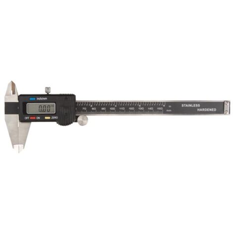 Toolland Caliper digital, 150 mm/6, con pantalla LCD, acero inoxidable