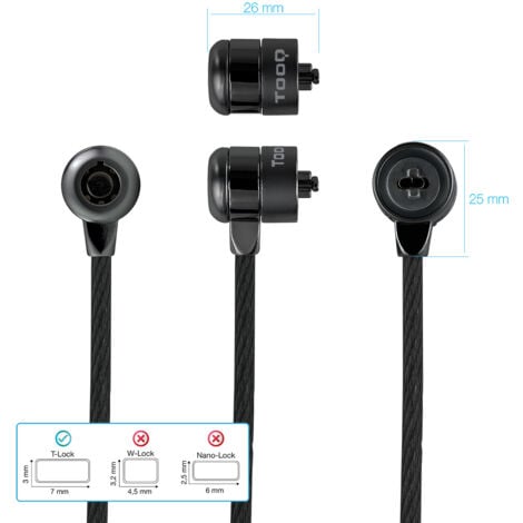 Cavo Di Sicurezza Con Chiave Per Laptop TQCLKC0045 - Protezione Anti-furto Per Dispositivi Con Slot Nano