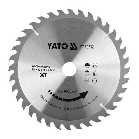 Discos Sierra Circular Madera YATO (60 Dientes) Profesional- Discos Para Sierra Circular, Corte Madera Ingletadora Disco Sierra Madera Para Sierra Circular En Widia Diseñada Para El Corte Transversal