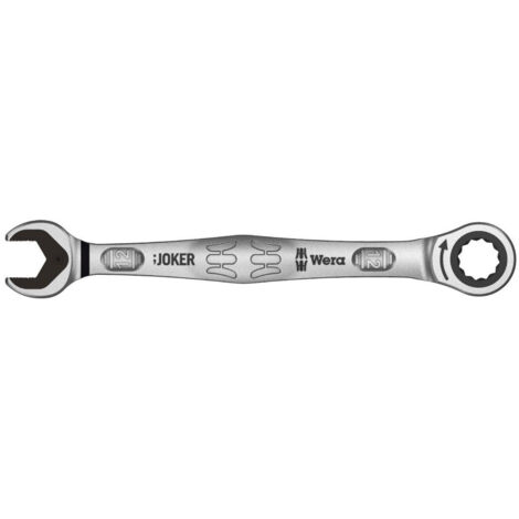 Llave Combinada Joker 12mm WERA, herramienta versátil para mecánica, fontanería y construcción, acero resistente, doble boca, diseño ergonómico y alta durabilidad.