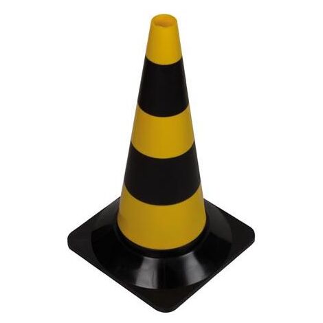 Perel Cono de señalización, para la delimitación de áreas, negro/amarillo, uso recreativo, 50 cm (1/3)