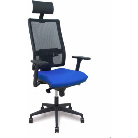 Silla Horna sincro resp. malla negro asto. bali azul brazos 3D ruedas 65mm cabecero fijo (1/5)