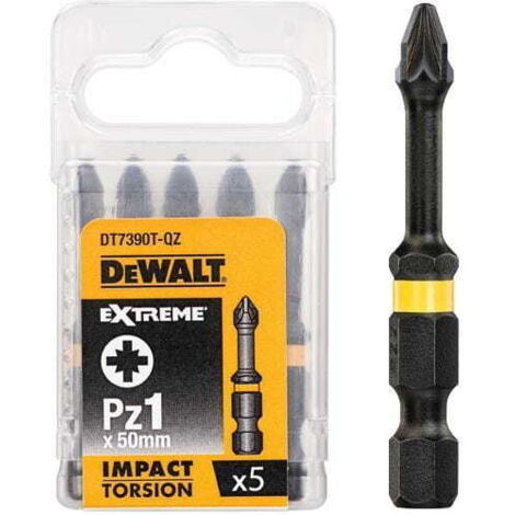 DeWalt DT7390T-QZ - Pack de 5 puntas torsión de impacto Pz1, 50 mm
