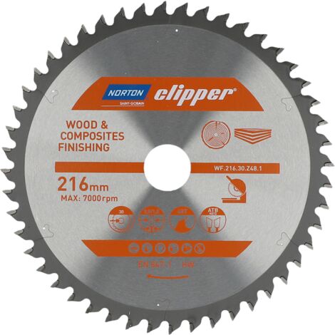Lame carbure Finition 216x2.8/1.8x30 Z48 NORTON CLIPPER - 70184608099
