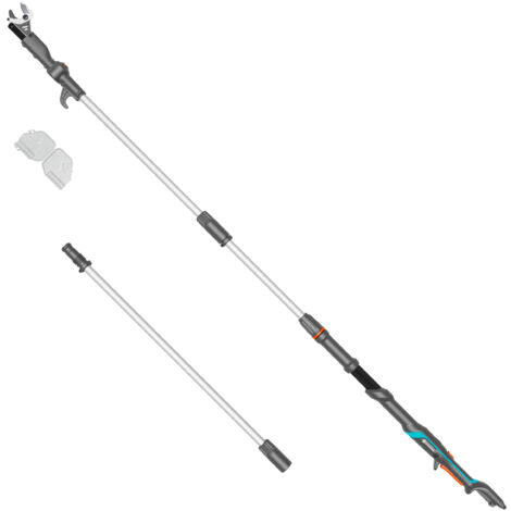 GARDENA Cortarramas telescópico podadora a batería HighCut 360cm/18V POWER FOR ALL cargador y batería no incluidos, tijeras poda ramas hasta 5m, cabezal de corte giratorio, mango ergonómico (14776-55)