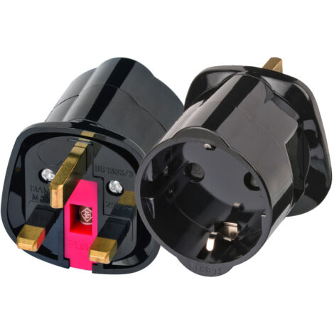 Brennenstuhl Travel Adapter earthed/GB adaptador de enchufe eléctrico Tipo G (RU) Tipo F Negro