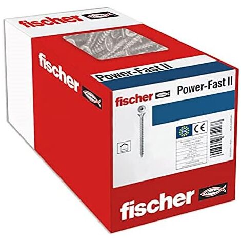 fischer caja de tornillos para madera rosca total, Cincado, 3x16