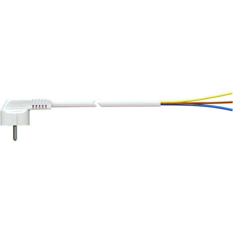 Cable con Clavija Schuko 2m 3x1,5mm 4,8mm 16A 250V T/TL Blanco - Solera 7000/2 (1/2)