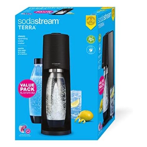 Machine à soda et eau gazeuse Sodastream Machine TERRA Noire Pack Lave Vaisselle CQC
