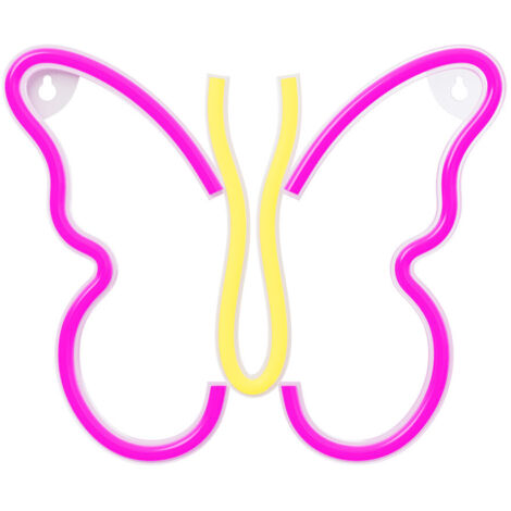 Neón LED Signo Luz USB LED Luz Hogar Luz Luz Nocturna Mariposa Rosa (1/5)