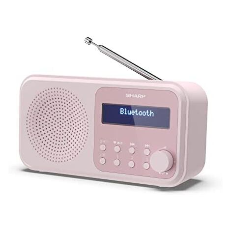 Sharp DR-P420(PK) Tokyo Radio Digital portátil (Dab/Dab+/FM con RDS, Bluetooth, USB o batería), Color Rosa