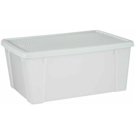 Stefanplast Elegance Cesta Ratán, Blanco, 36 X 29 X 13 Cm