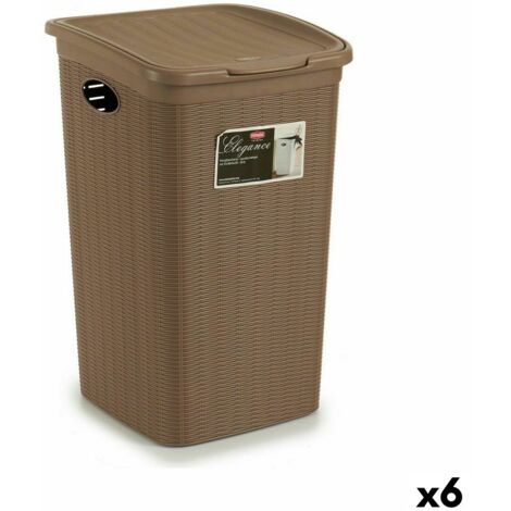 Caja de Almacenaje con Tapa Stefanplast Elegance Lateral Beige Plástico 29 x 21 x 39 cm (5 Unidades