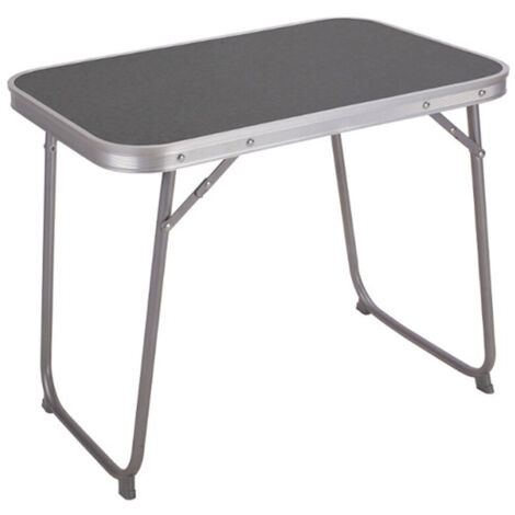 Mesa Plegable Marbueno 80x50x60 Cm - Color Marrón Gris, Acero, Ideal Para Playa, Jardín O Camping