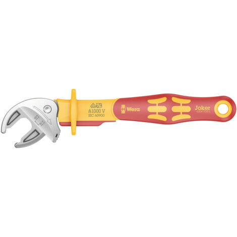 Wera 05020153001 6004 Joker VDE L, Llave de boca autoajustante de aislamiento VDE, 16 - 19 mm (5/8"-3/4")
