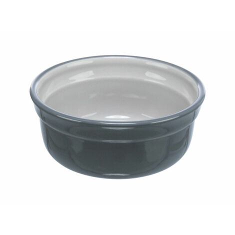 Comedero Lento De Cerámica Trixie 0.9 Litros - Color Gris/azul, Diámetro 17 Cm, Para Perros