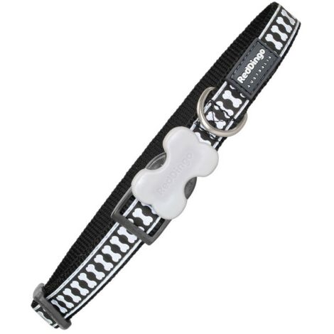 Red Dingo Collar para Perro Red Dingo Reflectante Huesos Rojo (1,2 x 20