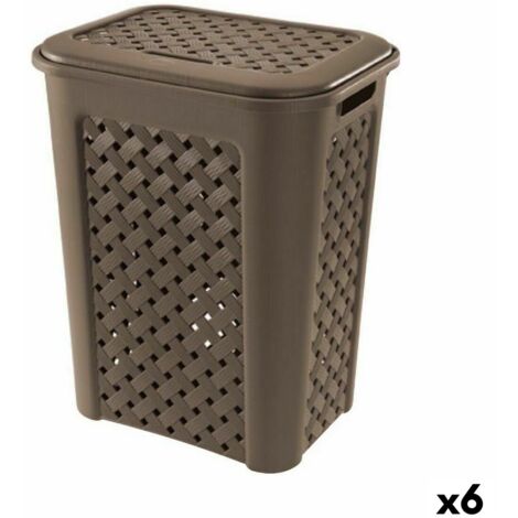 Stefanplast Cesta Plástico Cuadrada Calada 18L Con Asas 39x39x21.5 Cm (Set De 30
