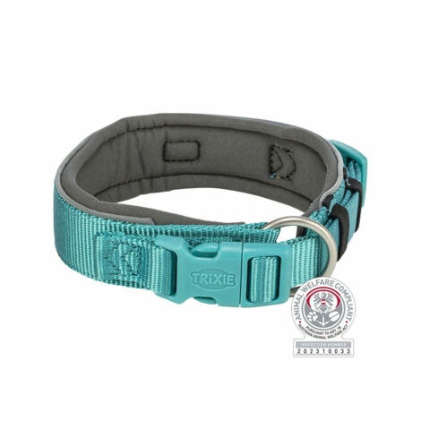 TRIXIE PREMIUM HALSBAND HOND EXTRA BREED ROYAL BLAUW / GRAFIET GRIJS 40-48X4 CM