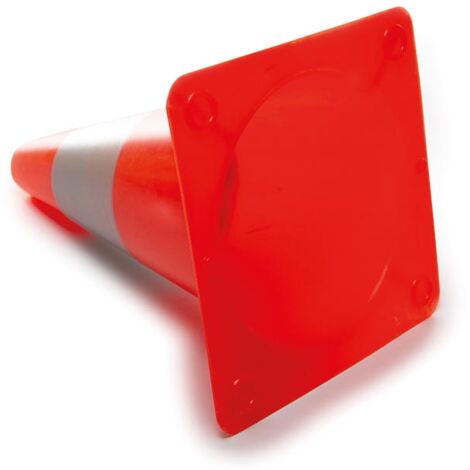 Perel Cono Stradale Ricreativo 50 Cm – Segnaletica Per Delimitazione Aree, Scuole, Sport E Cantieri, Plastica Flessibile E Resistente