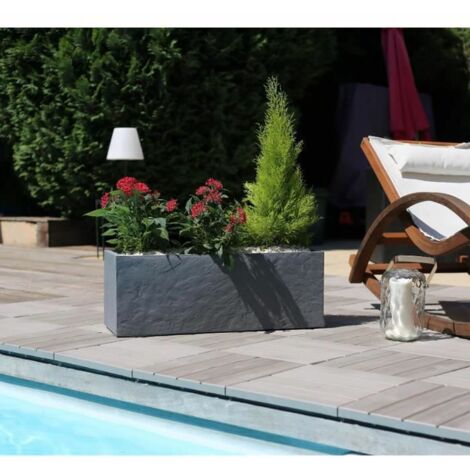 Maceta Volcania Up – 79,5 x 29,5 x 29,5 cm 57 L gris antracita – EDA plástico