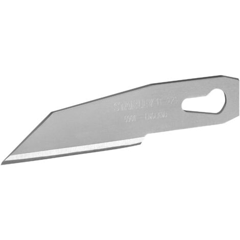 Stanley, 0-11-221, hoja recta con filo agudo, paquete de 3 unidades, grosor de 0,63 mm, longitud de 60 mm, ideal para cortes precisos en carpintería y bricolaje (1/3)