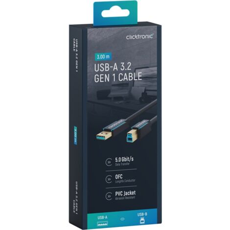 Clicktronic 70097 Cavo USB 2.0, 3 m Lunghezza del Cavo